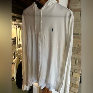 Polo Ralph Lauren White Hoodie with Blue Logo